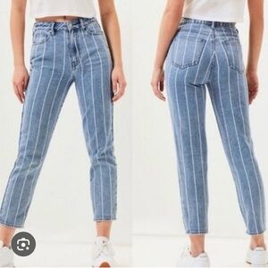 Pacsun Striped High Rise Mom Jeans 25